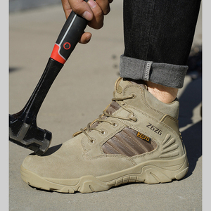 Nouvelles bottes de travail pour hommes montantes d'hiver Anti-Smash Anti-crevaison Protection du travail en acier Baotou avec tige en cuir - Product Image 5