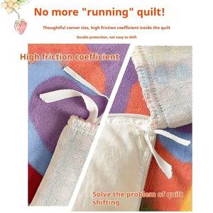 Selimut Empat Potong Bahan Fleece Susu Tebal Musim Gugur, Selimut Coral Dua Sisi Tahan Air Kualitas 300tc untuk Anak-Anak - Product Image 2