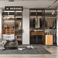 Großhandel Modernes Design Weißer Luxus-Einbauschrank mit Flach- und Glastüren, Modulare Kleiderschränke in voller Höhe