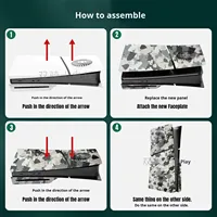 Coque de remplacement camouflage pour PS5 Slim Console Étui rigide de protection en plastique avec trous de refroidissement
