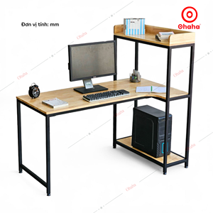 Bàn làm việc bằng gỗ cao cấp với ngăn kéo và kệ bàn văn phòng gia đình hiện đại lý tưởng cho văn phòng gia đình và phòng học - Product Image 2