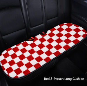 Housse de siège auto en peluche à carreaux, très vendue, épaissie, isolante, avec base antidérapante, universelle - Product Image 2