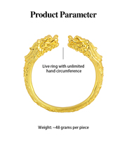 Bracelet manchette ouvert en argent sterling 925 plaqué or Vermeil, motif double tête de dragon, style bohème, bijoux fins pour hommes, vente en gros, OEM personnalisé