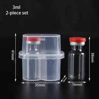 Boîte de rangement en plastique transparente en gros, étui portable en plastique pour poudre lyophilisée, stockage de peptides pour soins personnels