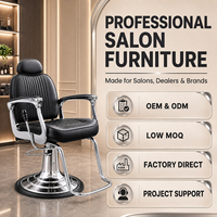 Fauteuil de barbier JOXIN avec repose-pieds rabattable et mousse haute densité, fauteuil de barbier vintage pour l'aménagement de salons classiques