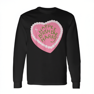 Happee Birthdae Harry T-shirt à manches longues avec motif cœur rose, cadeau d'anniversaire - Product Image 2