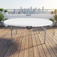Table de salle à manger ronde en plastique moderne pliable pour événements et banquets de mariage