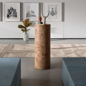 Rachel Donath Vernier Sculpture linéaire présentoir à lit Table d'appoint étagère cachée ronce <span class=keywords><strong>Grain</strong></span> de bois salon Table basse gauche - Product Image 4