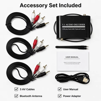 Receptor de Audio Bluetooth 5.0 con Decodificador Óptico Coaxial HDMI a RCA, DAC 5.1CH para Barra de Sonido de Cine en Casa