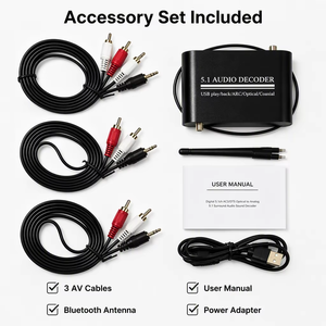 <span class=keywords><strong>Receptor</strong></span> de Audio Bluetooth 5.0 <span class=keywords><strong>con</strong></span> Decodificador Óptico Coaxial HDMI a RCA, DAC 5.1CH para Barra de Sonido de Cine en Casa - Product Image 6