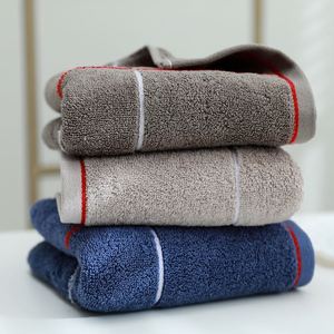 Serviette de voyage luxueuse à rayures, séchage rapide, 100% coton éponge doux de qualité supérieure, tissu jacquard pour le bain et l'hôtel - Product Image 1