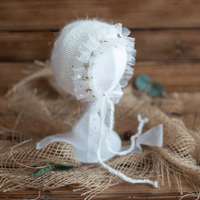 Chapeau de photographie vintage pour nouveau-né, accessoire de photographie pour bébé en tricot, bonnet pour séance photo en studio