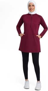 Ensemble de Sport Modeste et Élégant 2026 : Burkini, Leggings et Jupe Cache-Cœur UPF 50+ Respirant, Léger et Séchage Rapide en Polyester/Coton - Product Image 4