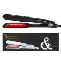 Lisseur à vapeur infrarouge professionnel, 6 vitesses, fer plat en céramique large, température réglable, utilisation en salon ou à domicile