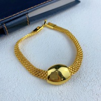 Parure de bijoux géométriques en alliage plaqué or 24 carats de style vintage de Dubaï pour mariée, comprenant bracelet, boucles d'oreilles et colliers pour femme