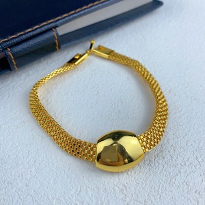 Conjunto de Joyería Geométrica de Aleación de Oro de 24K Estilo Vintage de Dubái para Novias, Pulsera, Aretes y Collar para Mujer - Product Image 6