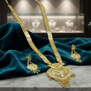 Collares Largos de Latón Chapado en Oro de 14K, 18K y 24K al por Mayor, Conjunto de Joyería con Diseño Floral Tradicional, Joyería de Moda, Oro, Joyería - Product Image 2
