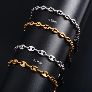 Bracelet chaîne en acier inoxydable motif grains <span class=keywords><strong>de</strong></span> café pour femme, bracelet <span class=keywords><strong>de</strong></span> <span class=keywords><strong>cheville</strong></span>, accessoires <span class=keywords><strong>de</strong></span> fabrication <span class=keywords><strong>de</strong></span> bijoux DIY pour fille - Product Image 2