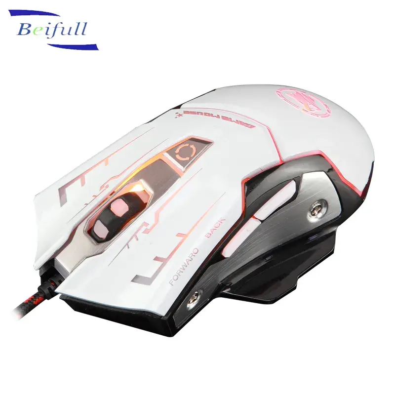 Factory supply high quality metal colorful backlit laser gaming mouse