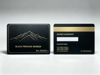 Carte VIP magnétique en PVC noir mat personnalisée avec numéro en relief doré, carte de fidélité d'entreprise de luxe, carte de club, carte de membre d'hôtel