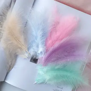 50 Pieces/Bag Colorful fluffy Turkey feathers duster down tail wool fur plumas for DIY sewing Accessories Gift box stuffings