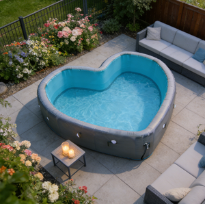 Opblaasbaar zwembad voor volwassenen, groot opblaasbaar zwembad voor buiten, tuin, verdikt slijtvast PVC, gezinszwembad voor ontspanning - Product Image 6