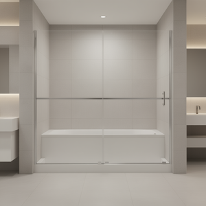 Puerta de Ducha de Vidrio Templado de 35.8x76.8 Pulgadas con Bisagras Rectangulares, Marco de Diseño Minimalista, Grosor de 8 mm, Transparente - Product Image 2