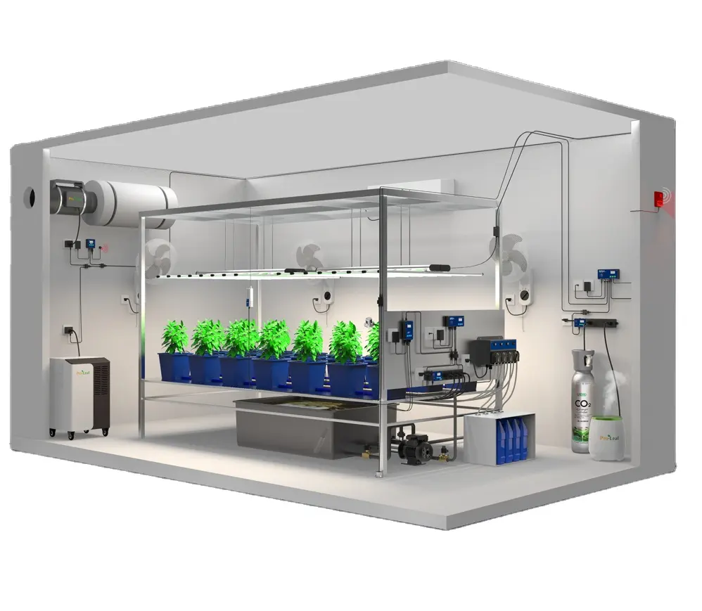 Sistema de controle de ambiente de plantio agrícola Pro-Folha, sistema de hidroponia com efeito de estufa, monitoramento de umidade