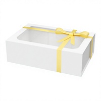Boîte cadeau haut de gamme biodégradable pour la Fête des Mères avec fermeture magnétique, structure rigide, papier d'art gaufré, grande taille et fenêtre