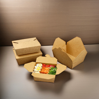 Vente d'usine Récipient alimentaire en papier kraft en relief Déjeuner Petit déjeuner Boîtes d'emballage alimentaire à emporter pour Sushi Gelée Autres repas