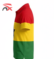 Chemises personnalisées pour supporters de football, manches courtes, imprimées, drapeau du Ghana, polo pour les matchs sportifs 2026