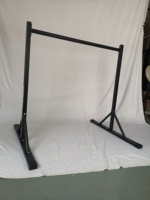 Station de barre de musculation réglable en hauteur en acier noir avec logo personnalisé Zhiqu ZQ-HB26070801 pour tractions et barres horizontales parallèles