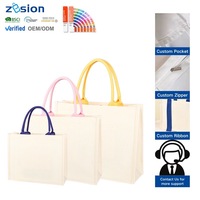 Sac fourre-tout en toile personnalisé en gros avec poignée colorée, sac d'épicerie promotionnel réutilisable pour femmes et hommes, logo imprimé