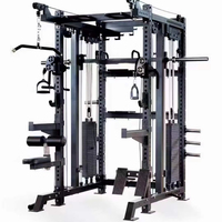 DINUO Commercial Smith Machine Power Rack avec double pile de poids de 80 kg, système de câbles, entraînement complet du corps, squat, capacité extensible jusqu'à 120 kg, usage privé