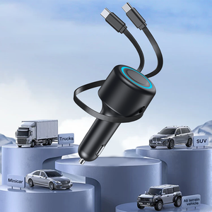 Cargador de Coche Retráctil a Prueba de Fuego con Carga Súper Rápida de 60W PD Tipo-C para Teléfonos Móviles - Product Image 6