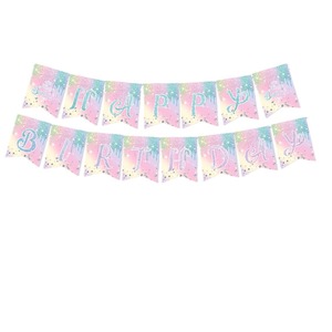 Colorful Macaron Diamond Gradient 4 Color Digital Printed <b>Disposable</b> Paper Plates Towels Set for Birthday Cake Decorations Party - Product Image 5