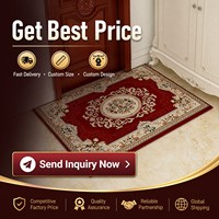 Tapis de sol en fibres synthétiques, style européen, motif de plantes et de fleurs méditerranéennes, antidérapant, insonorisant, paillasson