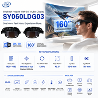 Module optique transparent de 0,6 pouce pour vision immersif des objets virtuels/environnements augmentés (RA/RA) pour les casques HMD dans les domaines grand public, industriel et médical