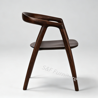 Nouvelle conception, prix de gros abordable, chaises de salle à manger en bois massif couleur noyer avec pieds en bois pour hôtels, mariages, maisons et cafés