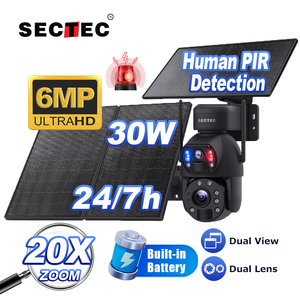 Ống kính kép 30W 20x Zoom 4G GSM năng lượng mặt trời Máy ảnh ghi âm toàn thời gian được xây dựng trong 28000mAh pin IP66 kép PIR CCTV an ninh <span class=keywords><strong>IP</strong></span> <span class=keywords><strong>Camera</strong></span> - Product Image 1