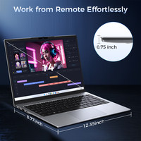 Ordinateur portable solide de 14 pouces, Intel Core Ultra 5 115U, haute performance, AI, bureau, design métallique, Windows 11 Pro, vente en gros
