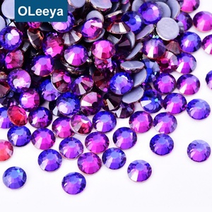 Oleeya - Motivo de Diamantes de Imitación de Terciopelo Morado de Alta Calidad, Diamantes de Imitación de Vidrio Termoadhesivos para Accesorios de Prendas de Vestir - Product Image 2