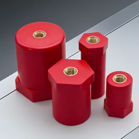 Isolateurs de barres omnibus hexagonaux BMC JYZ14 en gros, isolateurs de barres omnibus DMC rouges anti-vibration pour armoire MCC intérieure