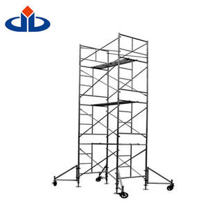 Tour mobile haute performance en aluminium, facile à assembler, avec pièces de rechange incluses, échafaudage d'occasion à vendre, 1 AN de garantie, conception graphique - Product Image 1
