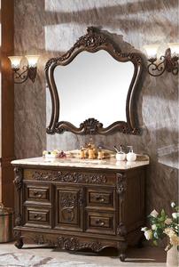 Châu Âu truyền thống rắn gỗ phòng tắm Vanity Tay Chạm Khắc cổ điển Tủ thiết kế hiện đại tầng gắn gương cho biệt thự khách sạn - Product Image 5