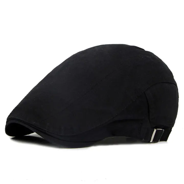 Classic Solid Color Men's Casual Berets Fashion Vintage Cotton Visor Caps For Men Retro Flat Hats Brand Summer Beret