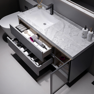 Mueble de Baño Moderno Minimalista con Lavabo Integrado de Cerámica sin Juntas, Iluminación y <span class=keywords><strong>Espejo</strong></span> <span class=keywords><strong>Antivaho</strong></span> - Product Image 4