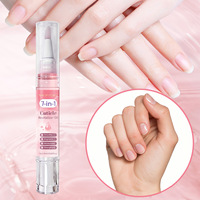 Stylo à huile pour cuticules 7 en 1 avec huile de jojoba et vitamine E, soin hydratant et nourrissant pour les ongles, adoucissant, brosse rotative à 360°, 5 ml