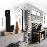 Organisateur de rangement mural pour garage en acier carbone robuste, revêtement PVC antidérapant, double crochet en U, marque JM, design moderne