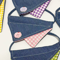Bavoir à carreaux pour animaux de compagnie, accessoires pour la salive des petits chiens (Teddy, Havanais), pour l'alimentation quotidienne